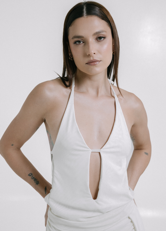 Soft V Top Marfil