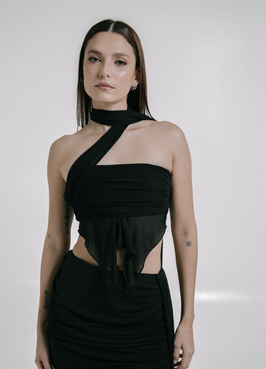 Sculpt Wrap Top Negro